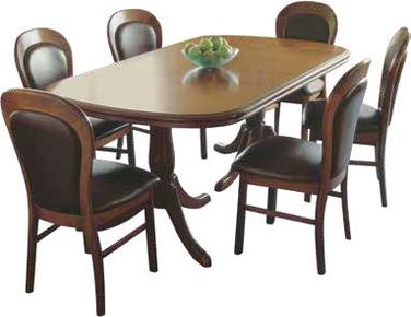 Davies Classic Kauri Hindon Dining Chair with Classic Kauri Double Pedestal Extension Dining Table